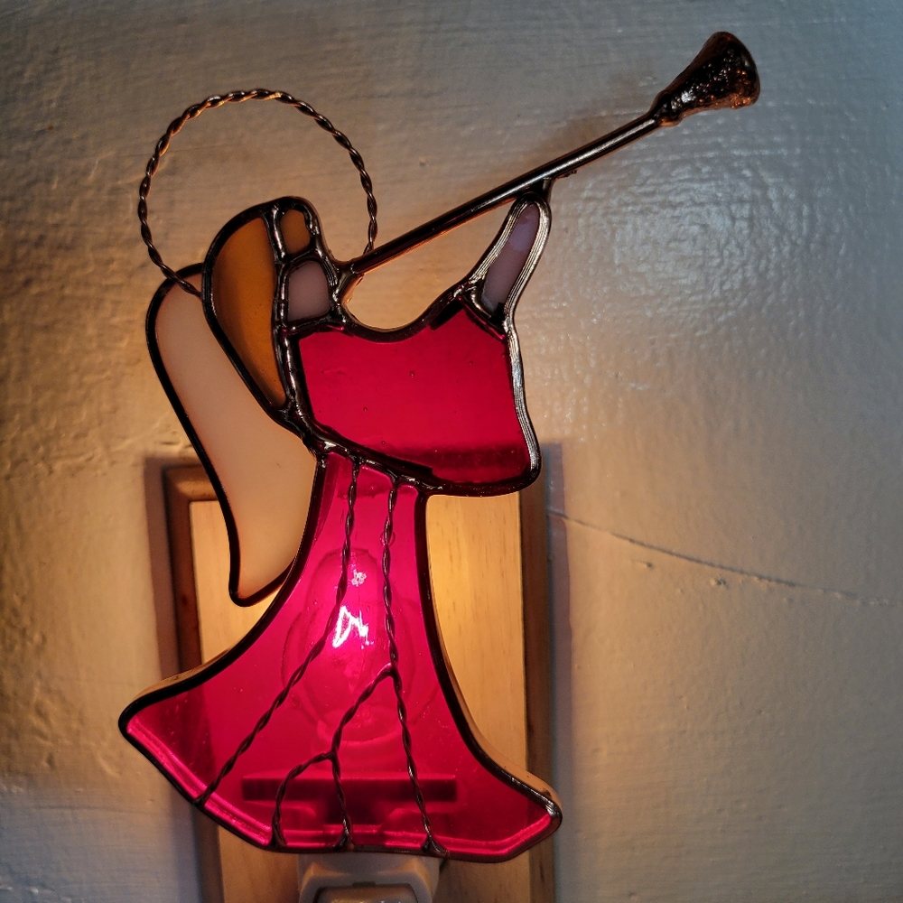 Stained Glass Nightlite Approximately 6.5" high
